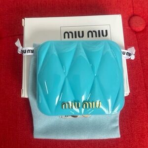 Miu Miu Turquoise Quilted Case. GWP